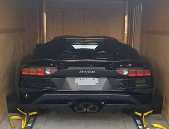 Enclosed Trailer with a Lamborghini